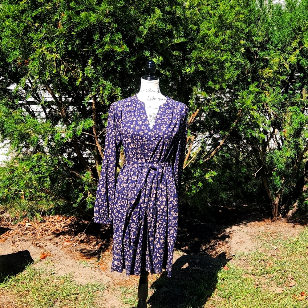 GAP ▪︎ Tall Size Large Navy Dress w/ Tie, NWT